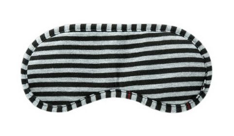 Black Gray Stripe Style Soft Breathable Cotton Eye Mask For Sleep Camping Travel