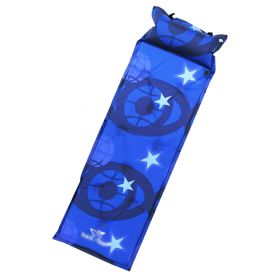 Inflatable Sports Camping Hiking Outdoor Single Sleeping Mats With Pillow- Blue