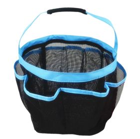 Outdoor Camping Quick Dry Mesh Shower Accessories Tote With Handle-Blue