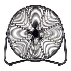 20 inch High Velocity Drum Fan with Wall Mount, Black
