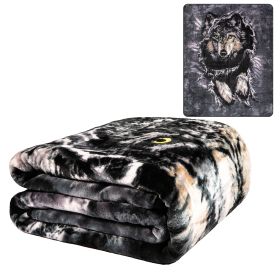 Plush Throw Blanket - Breakthrough Wolf - QUEEN BED 79"x 95" - Faux Fur Blanket For Beds, Sofa, Couch, Picnic, Camping