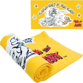 Oversized Beach Towel 58" x 28" - Tom and Jerry Catch Me - For Pool, Bath, Yoga, Gym, Travel, Camping, Beach Cart & Beach Chairs