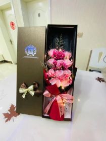 Soap Flower Box Birthday Gift (Option: 11Pink Rose Full Sky Star)