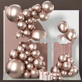 Latex Birthday Arch Balloon Chain Proposal Party Decoration (Option: Metal rose gold 60PCS)