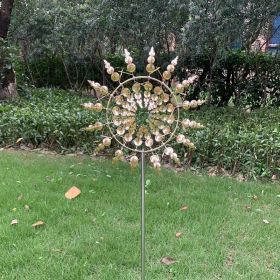 30cm/11.81in Courtyard Garden Lawn Outdoor Decoration, Unique Wind Collector Magic Kinetic Energy Metal Windmill Spinner Solar Wind Catcher (Model: CX102)