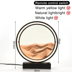 3D Moving Sand Art Table Lamp LED Craft Quicksand USB Cable Control Natural Landscape Flowing Sand Night Light Home Decor Gifts (Ships From: China, Emitting Color: Gold Sand EU)