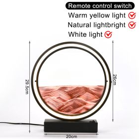 3D Moving Sand Art Table Lamp LED Craft Quicksand USB Cable Control Natural Landscape Flowing Sand Night Light Home Decor Gifts (Ships From: China, Emitting Color: Red Sand EU)