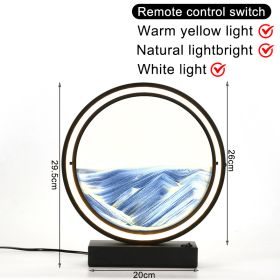 3D Moving Sand Art Table Lamp LED Craft Quicksand USB Cable Control Natural Landscape Flowing Sand Night Light Home Decor Gifts (Ships From: China, Emitting Color: Blue Sand EU)