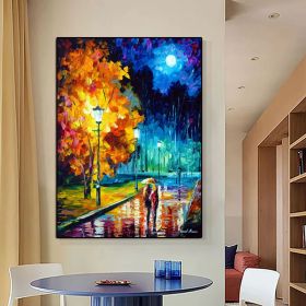 Hand Painted 3D Knife Painting Abstract Flower Oil Painting On Canvas Art Wall Adornment Pictures For Living Room Home Decor (size: 75x150cm)