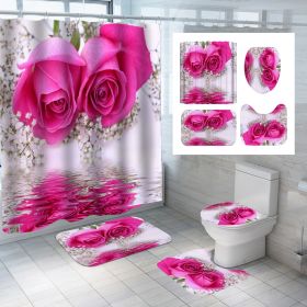 Digital Printing Polyester Shower Curtain Bathroom Pansy Reflection (Option: Tp770-180x180)