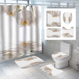 Digital Printing Polyester Shower Curtain Bathroom Pansy Reflection (Option: Cx852-150x180)